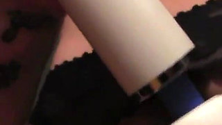 BDSM lesbian orgy with masks, toys & squirts