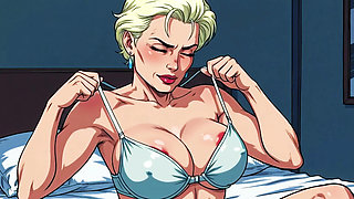 Ai Old Women in Bedroom Teasing and Flashing Tits