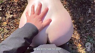 MILF slave on a leash gets pounded doggystyle outdoors