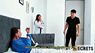 Kathy Lee Fucks Doctor and His Son as Latina Patient