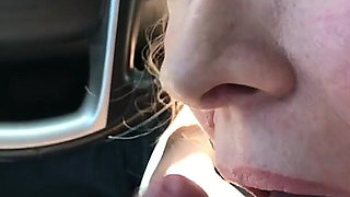 Big Cock Blowjob in a Rolling Car