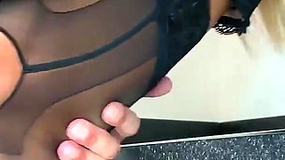 He Saw Me in Crotchless Pantyhose and He Fucked My Pussy Hard in the Kitchen. POV - Adeline Murphy