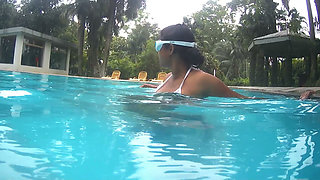 Indian Desi Couple Hot Moments at Hotel Swimming Pool