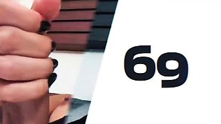 Skinny ladyboy with high heels teases with her big boobs