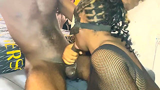 Pregnant lady giving this dude a massive blow job