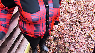 Busty German Babe Gets Her Huge Tits Slapped Red in Public BDSM Punishment