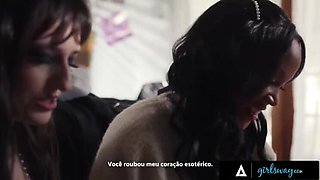 Goth Lina Smalls & August Skye Lesbian Threesome with MILF Penny Barber - Foot Fetish, Bondage & Big Tits