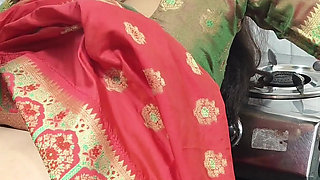 Indian Housewife Cook with Big Cock and Boyfriend Behind Sex