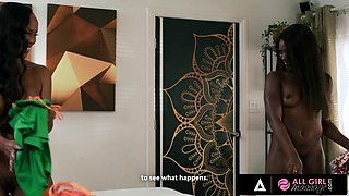LESBO RUBDOWN - Scorching Ebony 3some With 2 Administrative Secretary August Skye And Ana Foxxx