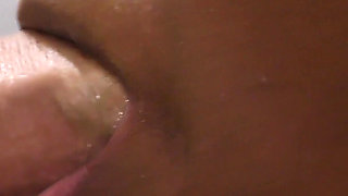 Black Mouth Fucked by White Cock and Cum in Mouth Swallow