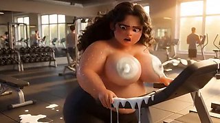 Shy Chubby Girl's First Day At Gym Turns Into Curvy Cock Tease