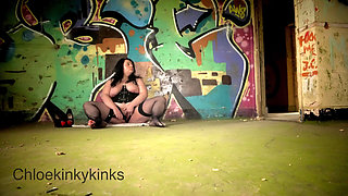 BBW in Latex Moans as She Fucks Her Self with Hitachi and Dildos