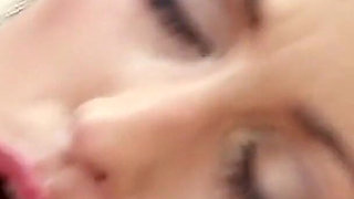 Gorgeous milf gives footjob and gets her ass drilled by hard dick