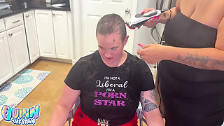 Shaving Quinn's Head