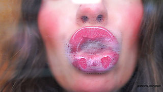 Autumn Seduction Shiny Bronze Red Kisses with Tongue