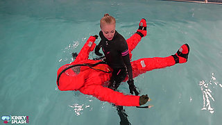 Human Life Raft - Inflated Suit Slave Pool Domination