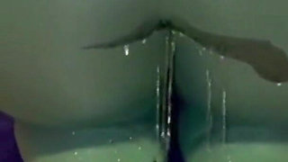 Bent Over Pissing My Self in Nylon Leggings