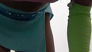 Big Tits Spill Out From Short Tank Top, Micro Mini Skirt, Thong Wedgie Into Ass and Pussy, Tanned Japanese Girl Sexy Cleaning