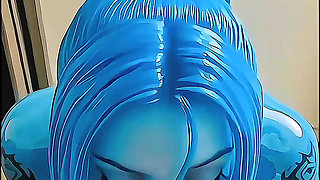NEON DREAMS - WATER SLUT MONSTER IS HUNGRY FOR CUM!
