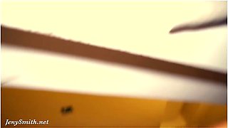 Jeny Smith In Sneaking To The Office Building. Naked In Elevator And On Stairs