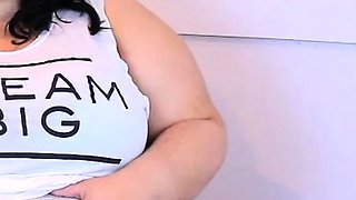 Hot brunette big boobs toying pink pussy