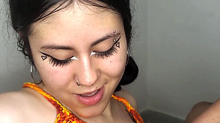 I Give Him an Amazing Blowjob Until He Cums on My Tits - Amateur Blowjob and Cumshot