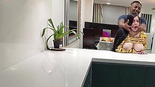 BBC Pounds BBW, While Her Hubby Cooks A Dinner For Them