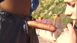 Lucky stud gets to fuck horny girl outdoors