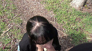Elisa 18 & Bella X - Outdoor Blowjob, Masturbating and Peeing in the Woods