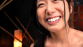 Busty Japanese babe toyed and creamed BDSM style
