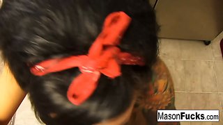 Mason has her bf video tape some POV action fucking in her