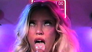 Kitt Jones masturbates in front of old VHS cameras