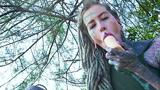 Public Solo Anal - Massive Gape, Prolapse, Squirt on Motor Scooter