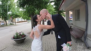 Hot bride Matty Mila Perez rides cock in reverse cowgirl