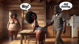 The Young Woman Who Seduced for Gifts and Passion in the Reformed Wooden Home. Ai Generated