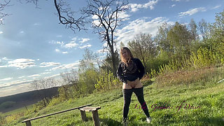 Girl Masturbates in Public in the Mountains Like Lena Polański