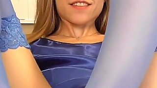 Blue Nylons Foot Play Foot Job