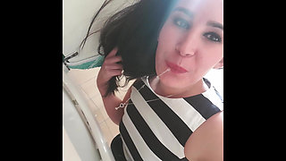 Slut Films How She Pisses in Toilet, Licks Toilet Seat, Rubs Pussy