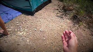 Gangbang - a Man Agreed to Have Rough Sex with His Wife in a Tent with Two Guys