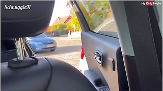 Outdoor Car Fun With German Amateur Schnuggie91 Deepthroating & Sitting On A Thick Cock