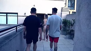 My Neighbor’s Blonde Ass & Busty Brunette Want a Wild Four-Way Fuck