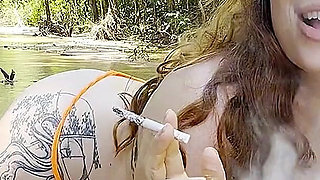 Smoking at the Waterfall