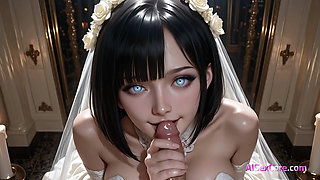 White silk falls, sacred vows fade and her trembling climax echoes through the empty cathedral (AI Generated)