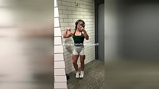 TikTok Live Gloryhole Fail: 18yo Swallows Random Cocks in Gym Bathroom