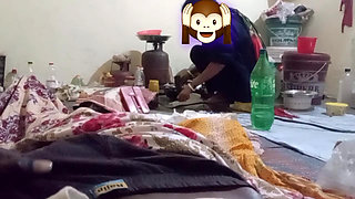 I was cooking and the guy masturbated behind my back. Indian desi boy and mummy