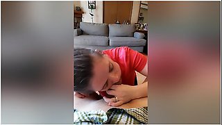 Amazing Blowjob, Tit Fuck, Deepthroat With Cum Play Finish. Wow!!