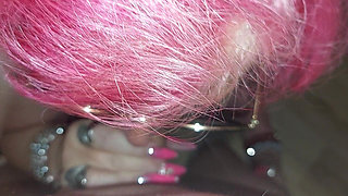 Horny Pink-haired Granny Fingers Wet Pussy to Screaming Orgasm