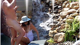 Fun Outdoor Fuck in the Fountain - Candi Annie
