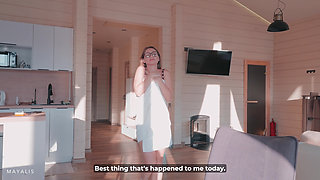 Hot Stranger Knocks - She Lets Him in to Warm up!