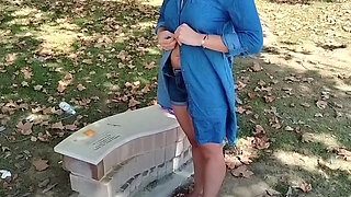 public flashing changing in the park